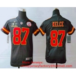 Youth Kansas City Chiefs #87 Travis Kelce Black 2021 Super Bowl LV Vapor Untouchable Stitched Nike Limited NFL Jersey