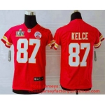 Youth Kansas City Chiefs #87 Travis Kelce Red 2021 Super Bowl LV Vapor Untouchable Stitched Nike Limited NFL Jersey