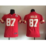 Youth Kansas City Chiefs #87 Travis Kelce Red Team Color NFL Nike Game Jersey