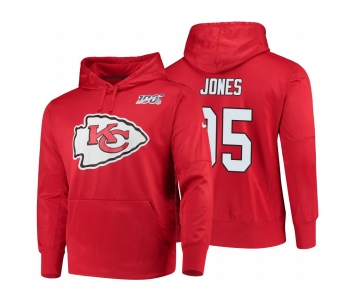 Kansas City Chiefs #95 Chris Jones Nike NFL 100 Primary Logo Circuit Name & Number Pullover Hoodie Red