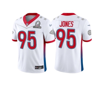 Men's Kansas City Chiefs #95 Chris Jones 2022 White Pro Bowl Stitched Jersey