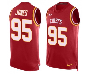 Men's Kansas City Chiefs #95 Chris Jones Red Hot Pressing Player Name & Number Nike NFL Tank Top Jersey