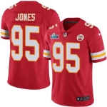 Mens Womens Youth Kids Kansas City Chiefs #95 Chris Jones Red Team Color Super Bowl LVII Patch Stitched Vapor Untouchable Limited Jersey