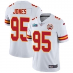 Mens Womens Youth Kids Kansas City Chiefs #95 Chris Jones White Super Bowl LVII Patch Stitched Vapor Untouchable Limited Jersey