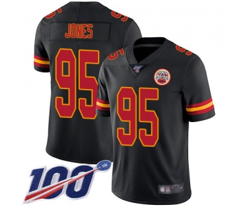 Nike Chiefs #95 Chris Jones Black Men's Stitched NFL Limited Rush 100th Season Jersey