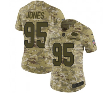 Nike Chiefs #95 Chris Jones Camo Women's Stitched NFL Limited 2018 Salute to Service Jersey