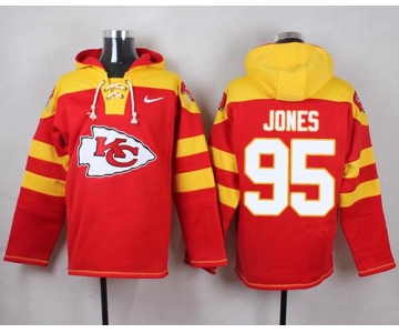 Nike Chiefs #95 Chris Jones Red Player Pullover NFL Hoodie