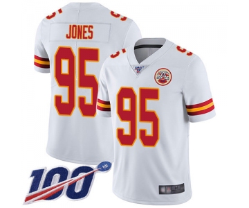 Nike Chiefs #95 Chris Jones White Men's Stitched NFL 100th Season Vapor Limited Jersey