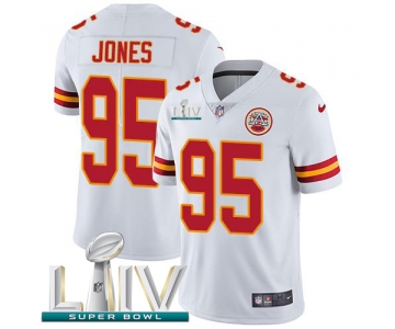 Nike Chiefs #95 Chris Jones White Super Bowl LIV 2020 Men's Stitched NFL Vapor Untouchable Limited Jersey