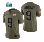 Men's Womens Youth Kids Kansas City Chiefs #9 JuJu Smith-Schuster 2022 Salute To Service Olive Limited Jersey