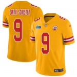 Men's Womens Youth Kids Kansas City Chiefs #9 JuJu Smith-Schuster Gold Super Bowl LVII Patch Stitched Limited Inverted Legend Jersey