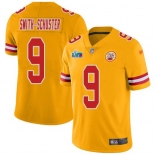 Men's Womens Youth Kids Kansas City Chiefs #9 JuJu Smith-Schuster Gold Super Bowl LVII Patch Stitched Limited Inverted Legend Jersey