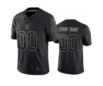 Men's Las Vegas Raiders Active Player Custom Black Reflective Limited Stitched Football Jersey