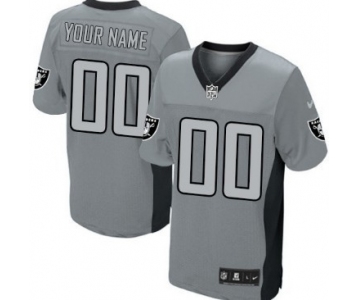 Men's Nike Oakland Raiders Customized Gray Shadow Elite Jersey