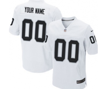 Men's Nike Oakland Raiders Customized White Elite Jersey