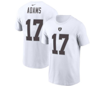 Men's Las Vegas Raiders #17 Davante Adams 2022 White Name & Number T-Shirt