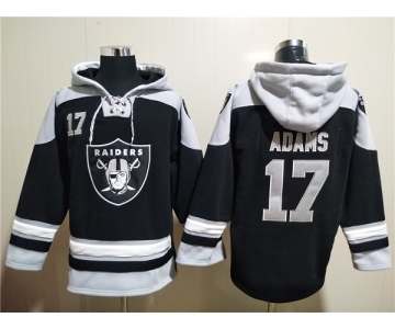 Men's Las Vegas Raiders #17 Davante Adams Black Ageless Must-Have Lace-Up Pullover Hoodie