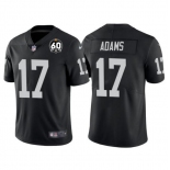 Men's Las Vegas Raiders #17 Davante Adams Black With 60th Anniversary Patch Vapor Limited Stitched Jersey