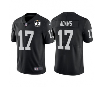 Men's Las Vegas Raiders #17 Davante Adams Black With 60th Anniversary Patch Vapor Limited Stitched Jersey