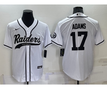 Men's Las Vegas Raiders #17 Davante Adams White Stitched MLB Cool Base Nike Baseball Jersey