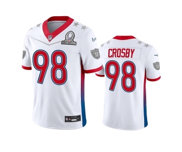 Men's Las Vegas Raiders #98 Maxx Crosby 2022 White Pro Bowl Stitched Jersey