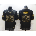 Men's Las Vegas Raiders #98 Maxx Crosby Black Gold 2020 Salute To Service Stitched NFL Nike Limited Jersey