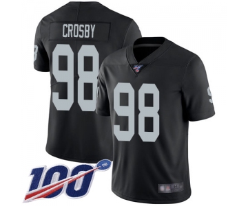 Oakland Raiders #98 Maxx Crosby Men's Black Home Limited 100th Season Vapor Untouchable Football Jersey