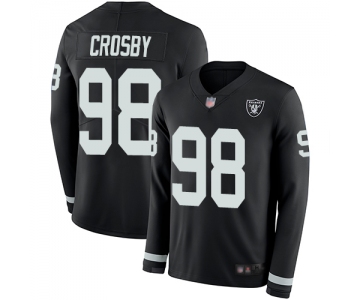 Oakland Raiders #98 Maxx Crosby Men's Black Limited Therma Long Sleeve Football Jersey