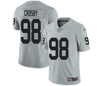 Oakland Raiders #98 Maxx Crosby Men's Silver Limited Inverted Legend Football Jersey