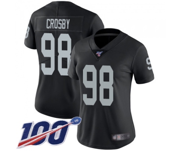 Oakland Raiders #98 Maxx Crosby Women's Black Home Limited 100th Season Vapor Untouchable Football Jersey