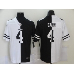 Men's Las Vegas Raiders #4 Derek Carr White Black Peaceful Coexisting 2020 Vapor Untouchable Stitched NFL Nike Limited Jersey