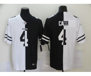 Men's Las Vegas Raiders #4 Derek Carr White Black Peaceful Coexisting 2020 Vapor Untouchable Stitched NFL Nike Limited Jersey
