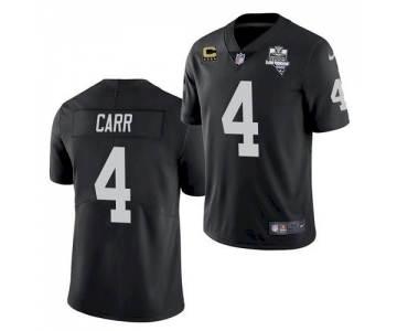 Men's Oakland Raiders #4 Derek Carr 2020 Inaugural Season Black C Patch Jersey