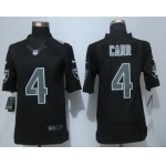 Men's Oakland Raiders #4 Derek Carr Black Impact NFL Nike Limited Jersey