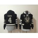 Men's Oakland Raiders #4 Derek Carr NEW Black Pocket Stitched NFL Pullover Hoodie