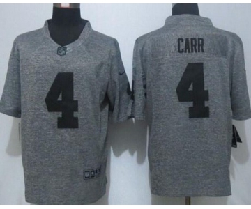 Men's Oakland Raiders #4 Derek Carr Nike Gray Gridiron 2015 NFL Gray Limited Jersey