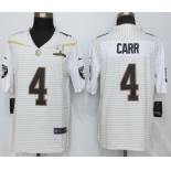 Men's Oakland Raiders #4 Derek Carr White 2016 Pro Bowl Stitched NFL Nike Elite Jersey