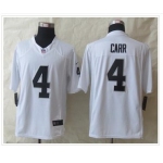 Men's Oakland Raiders #4 Derek Carr White Road Stitched NFL Nike Game Jersey