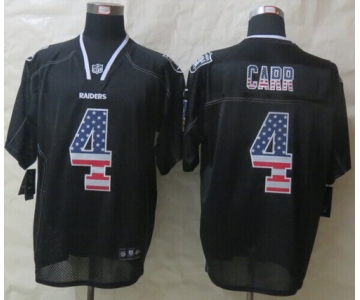 Nike Oakland Raiders #4 Derek Carr 2014 USA Flag Fashion Black Elite Jersey