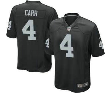 Nike Oakland Raiders #4 Derek Carr Black Game Jersey