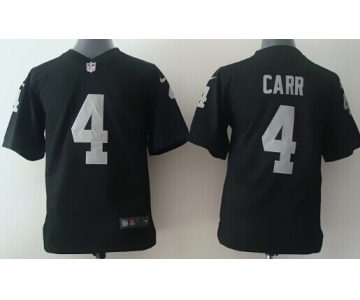 Nike Oakland Raiders #4 Derek Carr Black Game Kids Jersey
