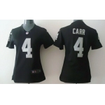 Nike Oakland Raiders #4 Derek Carr Black Game Womens Jersey