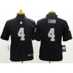 Nike Oakland Raiders #4 Derek Carr Black Limited Kids Jersey