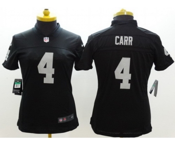 Nike Oakland Raiders #4 Derek Carr Black Limited Womens Jersey