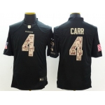 Nike Oakland Raiders #4 Derek Carr Salute to Service Black Limited Jersey