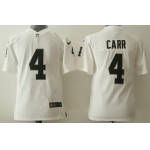 Nike Oakland Raiders #4 Derek Carr White Game Kids Jersey