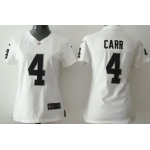 Nike Oakland Raiders #4 Derek Carr White Game Womens Jersey