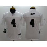 Nike Oakland Raiders #4 Derek Carr White Limited Kids Jersey