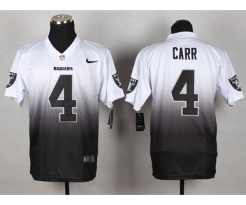 Nike Oakland Raiders #4 Derek Carr White/Black Fadeaway Elite Jersey