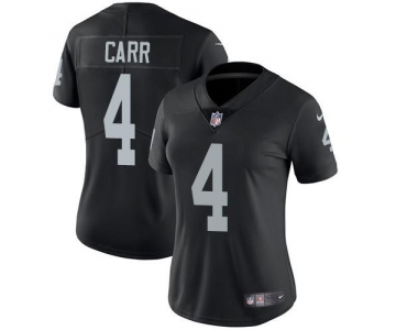 Nike Raiders #4 Derek Carr Black Women's Stitched NFL Vapor Untouchable Limited Jersey